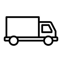 Delivery Truck Vector Line Icon Design