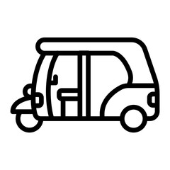 Rikshaw Vector Line Icon Design