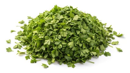Naklejka premium Fresh, organic spinach leaves and a bunch of green parsley are isolated healthy vegetables, perfect as a raw salad ingredient for a vegetarian diet