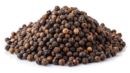 black pepper on white background