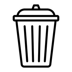Trash Bin Vector Line Icon Design