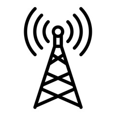 Signal Tower Vector Line Icon Design