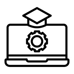 Learning Management System Vector Line icon Design
