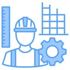 Civil Engineering Blue Icon