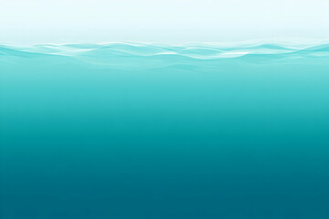 Fototapeta premium A tranquil underwater scene with gentle, light teal waves.