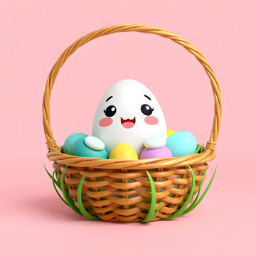 easter eggs in basket