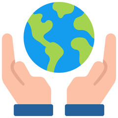 Hands Holding Up Earth Icon
