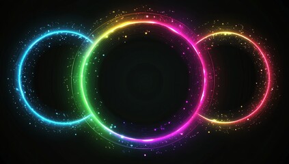 Rainbow circles with glowing effect
