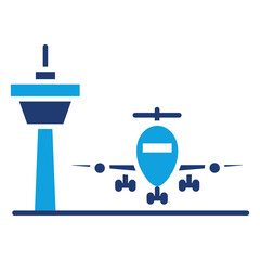 Airport Solid Blue Icon