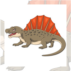 Cartoon dimetrodon isolated on white background