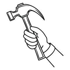 Labor day hand holding hammer illustration
