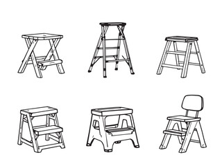 Modern Step Stool Outline Designs