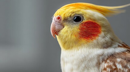 Obraz premium Striking closeup, bird with vibrant yellow and red head plumage in natural habitat