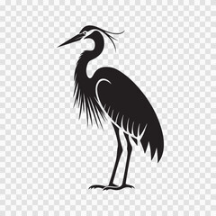 Obraz premium Elegant Crane Silhouette Vector Illustration