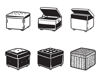 Minimalist Storage Ottoman Sketch Set