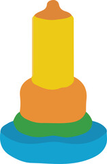 Fototapeta premium illustration of a yellow and green colour pencils