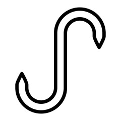 Butcher Hook Vector Line Icon Design