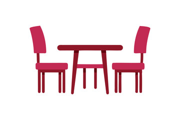 A table and chairs vector on white background