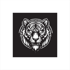 Fierce Tiger Head Logo in Tribal Vector Style
