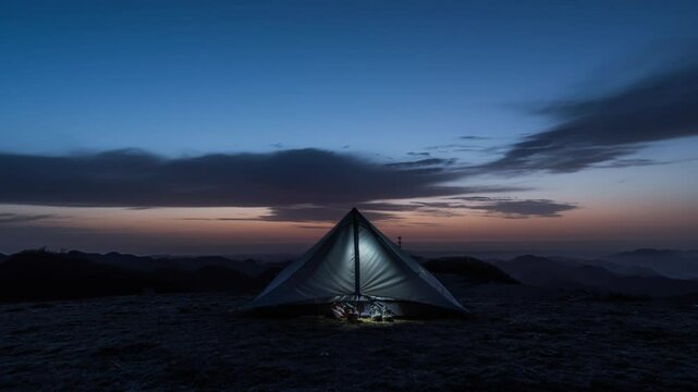 tent at night