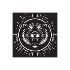 Fierce Tiger Head Logo in Tribal Vector Style
