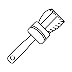 A Simple Line Drawing of a Paintbrush for Painting and Art Projects