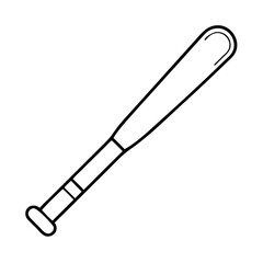 A Simple Line Drawing of a Baseball Bat for Sports Equipment Illustrations