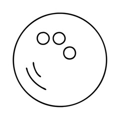 Simple Line Drawing of a Bowling Ball with Three Finger Holes