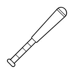 A simple line drawing of a baseball bat wood sports equipment game athletic