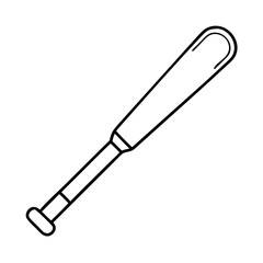 A Simple Line Drawing of a Baseball Bat for Sports Equipment Illustrations