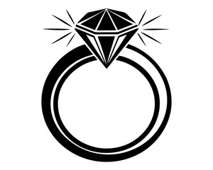 Diamond Ring Vector & SVG | Engagement & Wedding Vector for Invitations, Bridal Crafts & Jewelry Design