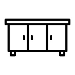 Sideboard Vector Line Icon Design