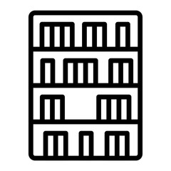 Bookshelf Vector Line Icon Design