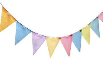 bunting flags on transparent background