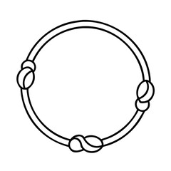 Circular decorative frame with three ornamental knots