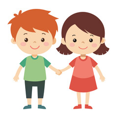 Happy cartoon kids standing