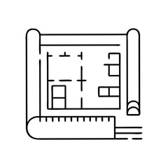 Architectural Blueprint Sketch Design Home Floor Plan Drawing