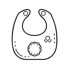 Adorable Baby Bib Outline Illustration for Coloring Pages and Designs