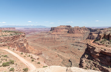 Dirt road into The Grand View of Canyonlands National Park, Utah, USA