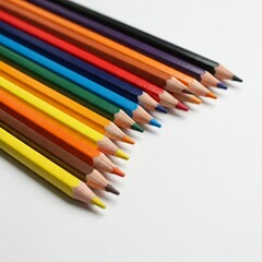 Fototapeta premium color pencils on white background