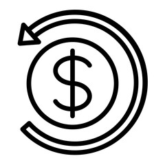 Refund Vector Line Icon Design