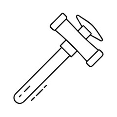 A Simple Line Drawing of a Hammer Tool for Construction and DIY Projects