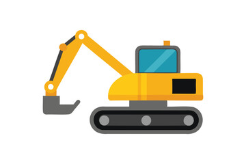 Crawler excavator vector on white background