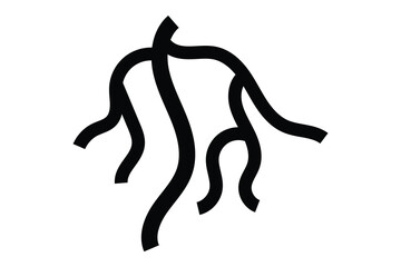 black and silhouette root icon on white background.