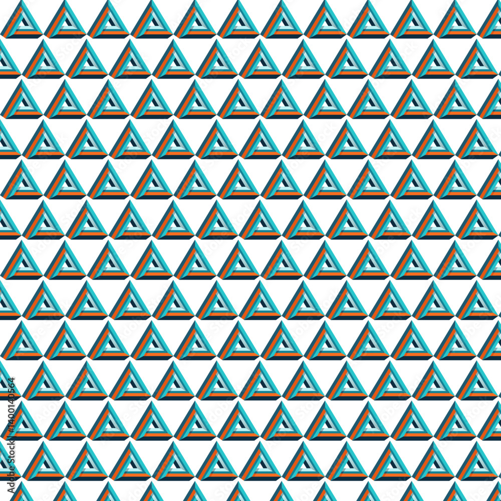 Poster 3d triangles patterns design