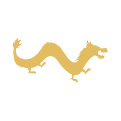 Golden chinese New Year dragon. Symbol of New Year