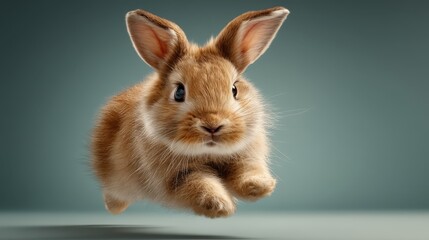 A rabbit's graceful leap, capturing the essence of wildlife in motion