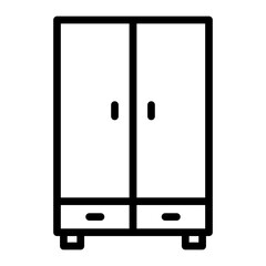 Cupboard Vector Line Icon Design
