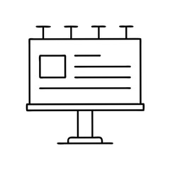 A Simple Line Drawing of a Billboard or Large Sign with Four Posts