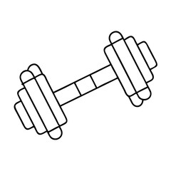 A Simple Line Drawing of a Dumbbell for Fitness and Exercise